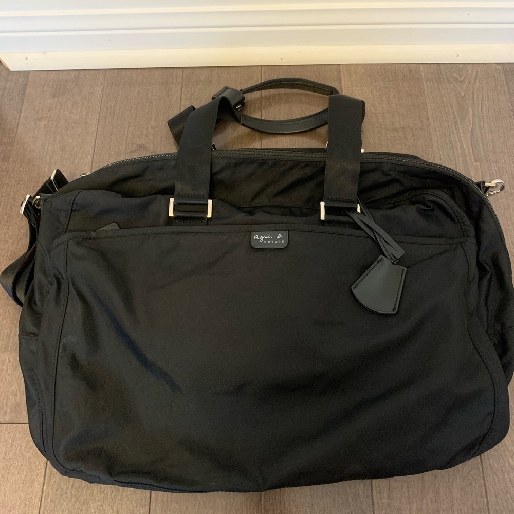 Authentic Agnes b Dmall Nylon Duffle Bag | Black gym bag | Black travel bag